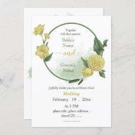 Grünkranz mit gelben Blumen Einladung