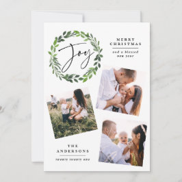 Grünkranz mit mehreren Fotos Feiertagskarte