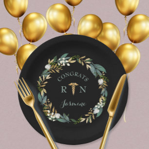 Grünkranz RN Graduierung Party Dekoration Pappteller