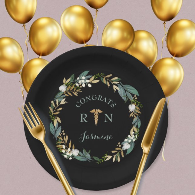 Grünkranz RN Graduierung Party Dekoration Pappteller (Von Creator hochgeladen)