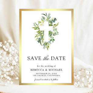 Grünkreuz katholische Hochzeit Save The Date
