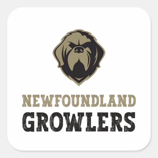 Grünland Growlers - Neufundland Growler Quadratischer Aufkleber (Vorderseite)