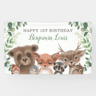 Grünland Woodland Tiere Geburtstag Begrüßungsba Banner