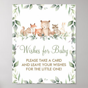Grünland Woodland Tierwünsche für Baby Sign Game Poster