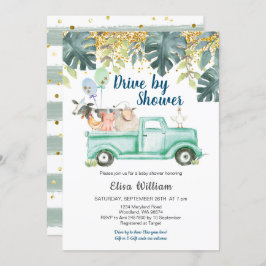 Grünlandfarm Tierjunge Babydusche Einladung