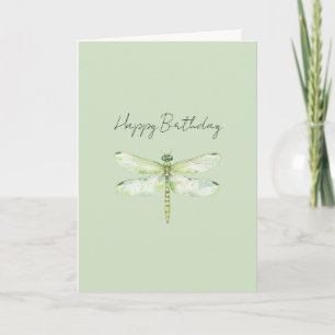 Grünlich Gelbe Libellen-Geburtstag Karte