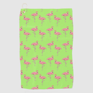 Grünliche Flamingos Muster Golfhandtuch
