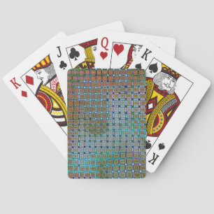 Grünliche Sprenkel unter einem Gitter in rustikale Spielkarten