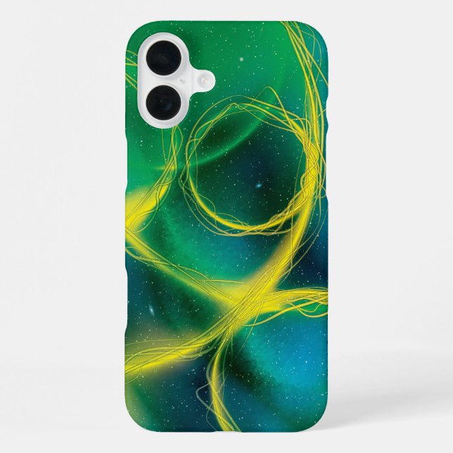 Grünlicher Abstrakt iPhone Hülle (Rückseite)