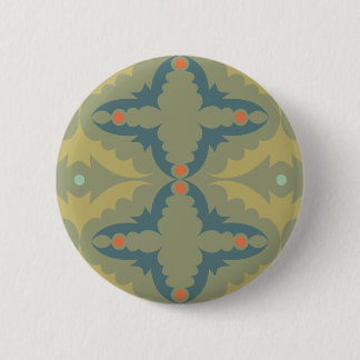 Grünliches Retro-Vintage-Muster Button