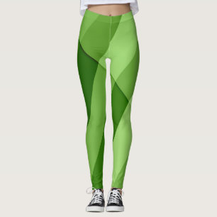 Grünlichgrüne geometrische Linien Leggings