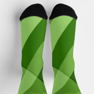 Grünlichgrüne geometrische Linien Socken
