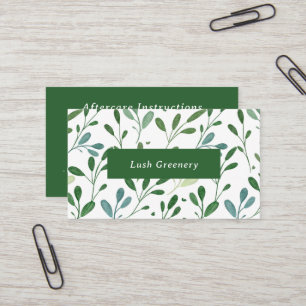 Grünmuster Moderne Aftercare-Anleitung Visitenkarte