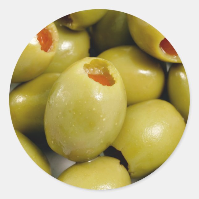 Grünoliven Runder Aufkleber (Vorderseite)