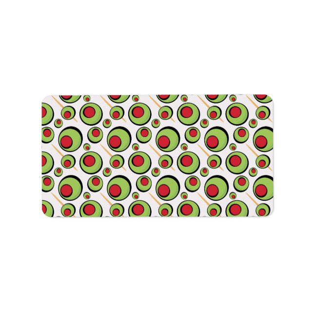 Grünolivenmuster Adressaufkleber (Vorne)