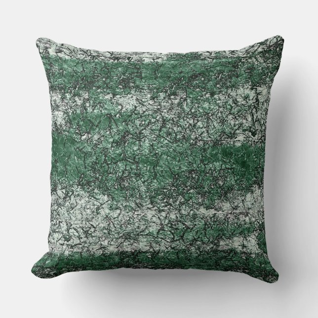 Grünölstruktur auf Stöcken und Fäden Kissen (Vorderseite)