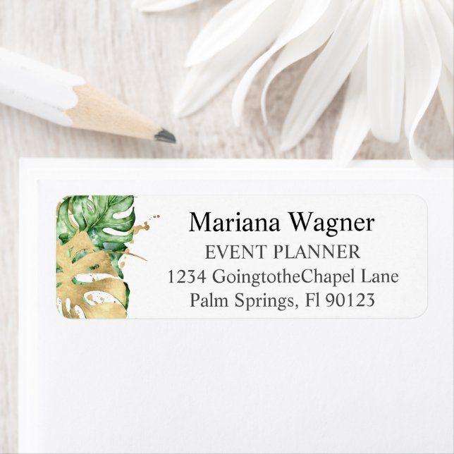 Grünpalme Blätter Gold im Weißbuch (Insitu)