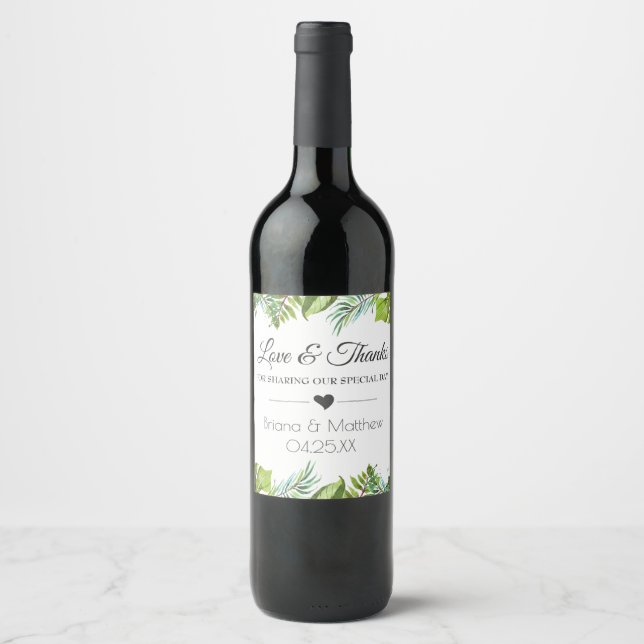 Grünpalme Wedding Wine Label Favoriten Weinetikett (Vorderseite)