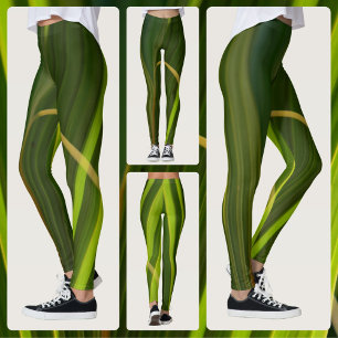 Grünpalmenfronten Naturtropische Abstrakt Leggings