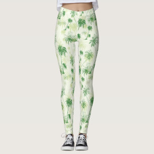 Grünpalmenmuster Leggings