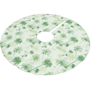 Grünpalmenmuster Polyester Weihnachtsbaumdecke