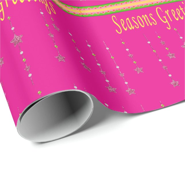 Grünpapier der rosa Jahreszeit Geschenkpapier (Rolleneckpunkt)