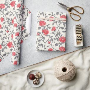 Grünpapier für klassische Rose Geschenkpapier