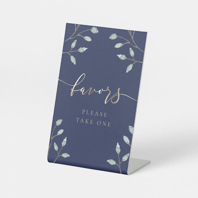 Grünpflanzen auf blauem Glockenschild Sockelschild (Vorderseite)