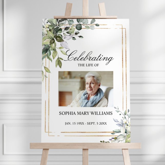 Grünpflanzen Blätter & Foto Gedenkfeier Poster (Von Creator hochgeladen)