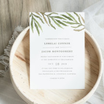 Grünpflanzen | Botanische Hochzeitseinladung Wasse