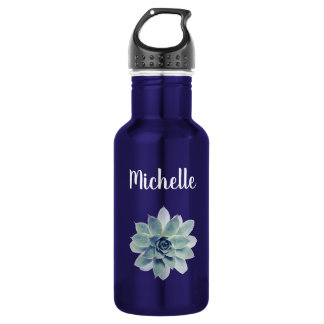 Grünpflanzen Botanische Sukkulente Trendy Typograf Edelstahlflasche