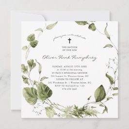 Grünpflanzen | Botanische Taufe im Frühjahr Einladung