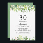 Grünpflanzen Botanisches Foliage 30. Geburtstag Pa Einladung<br><div class="desc">Diese botanische Party Einladung aus Grünpflanzen eignet sich ideal für eine Geburtstagsfeier. Dieses wunderschöne Aquarelldesign zeichnet sich durch botanisches grünes Blattwerk aus.</div>