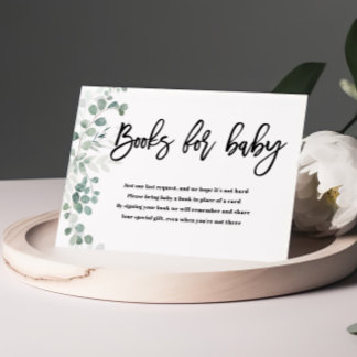Grünpflanzen | Bücher für Baby | Babyparty Begleitkarte