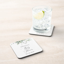 Grünpflanzen, Eukalyptus-Blätter, Boho, Babydusche Getränkeuntersetzer