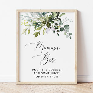 Grünpflanzen, Eukalyptus-Blätter, Boho, Momosa Bar Poster