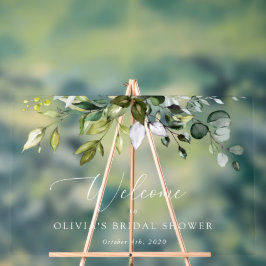 Grünpflanzen, Eukalyptus-Blätter, Brautparty Willk Acrylschild