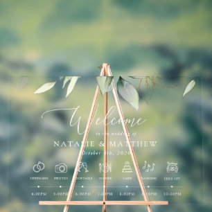 Grünpflanzen, Eukalyptus-Blätter, Hochzeitzeitstag Acrylschild