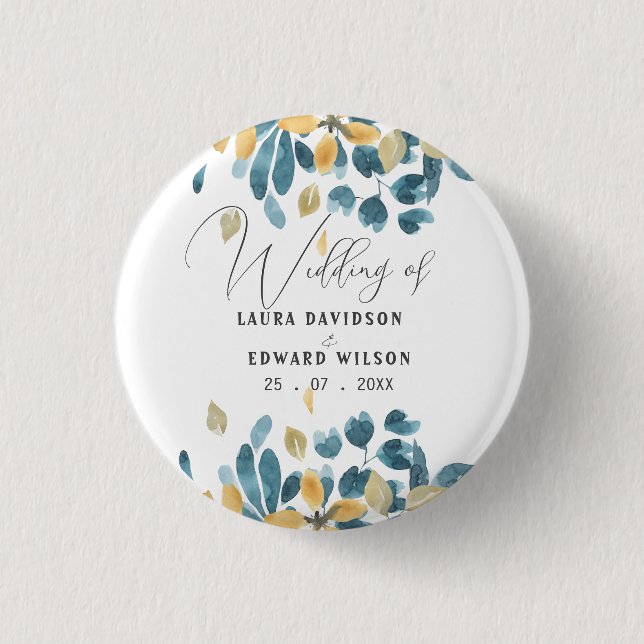 Grünpflanzen-Eukalyptus-Grüngartenpapier Button (Vorderseite)