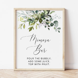 Grünpflanzen, Eukalyptusblätter, Boho, Mimosa-Bar Poster