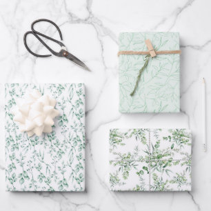 Grünpflanzen Geschenkpapier Set