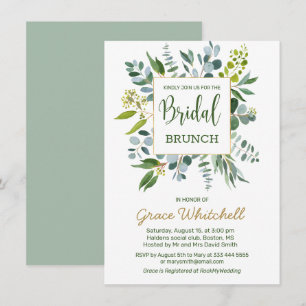 Grünpflanzen im Wasser Bridal Brunch Einladung