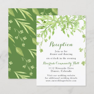 Grünpflanzen Kleeblatt Florales Hochzeitsempfang Einladung