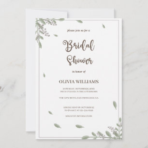 Grünpflanzen mit Brautparty von Watercolor Einladung