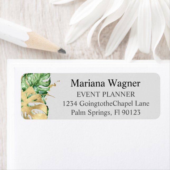 Grünpflanzen Palm Blätter Gold auf Sand Business (Insitu)