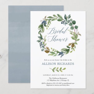 Grünpflanzen staubiger Blumenkranz Einladung