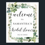 Grünpflanzen Sukkulentes Brautparty Begrüßung Zeic Poster<br><div class="desc">Boho Greenery Succulent mit Gold Glitzer geometrisch kombiniert mit modernen kalligraphischen Schriftart ist perfekt für Ihr Brautparty Party</div>