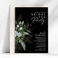 Grünpflanzen und Goldleaf | Black Bridal Tee Party