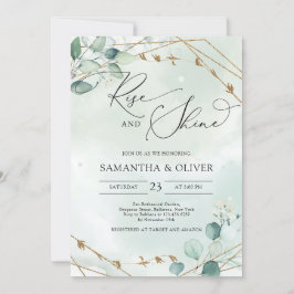 Grünpflanzen und Imitate Gold Frame Rise und Shine Einladung