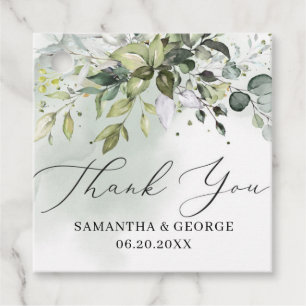 Grünpflanzen von Boho eucalyptus Blätter Hochzeit Geschenkanhänger